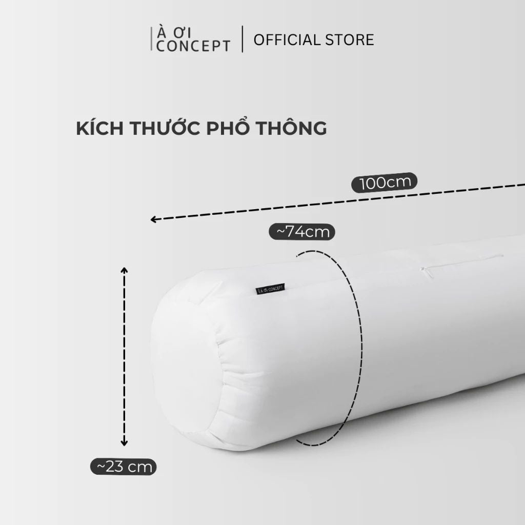  Ruột Gối Ôm Gòn Bi Bông Hạt Premium mềm mại | Vỏ cotton | 37 x 100 cm| Màu trắng 