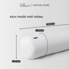  Ruột Gối Ôm Gòn Bi Bông Hạt Premium mềm mại | Vỏ cotton | 37 x 100 cm| Màu trắng 
