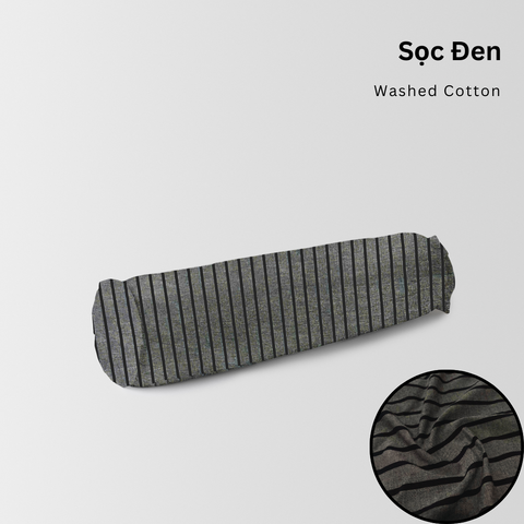  Vỏ Gối Ôm Washed Cotton | Size 37x100cm | Sọc Đen 