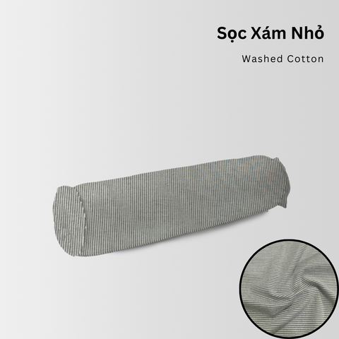  Vỏ Gối Ôm Washed Cotton | Size 37x100cm | Sóc Xám Nhỏ 