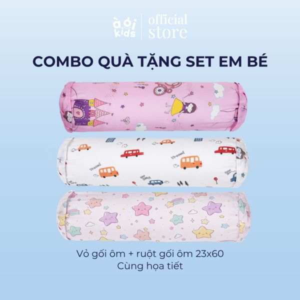  [Quà tặng combo] Ruột và vỏ gối ôm cùng họa tiết 23x60 