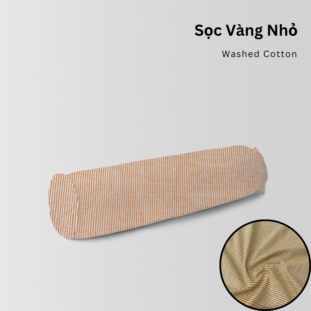
                    
                    Vỏ Gối Ôm Washed Cotton | Size 37x100cm | Sọc Vàng Nhỏ
                    
                    