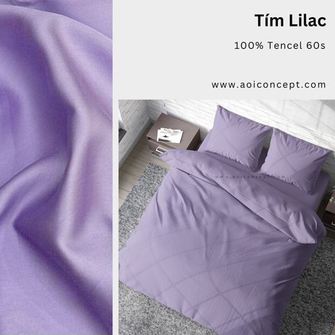  Bộ chăn ga gối Tencel Trơn | 5 món | Tím Lilac | À Ơi Concept 