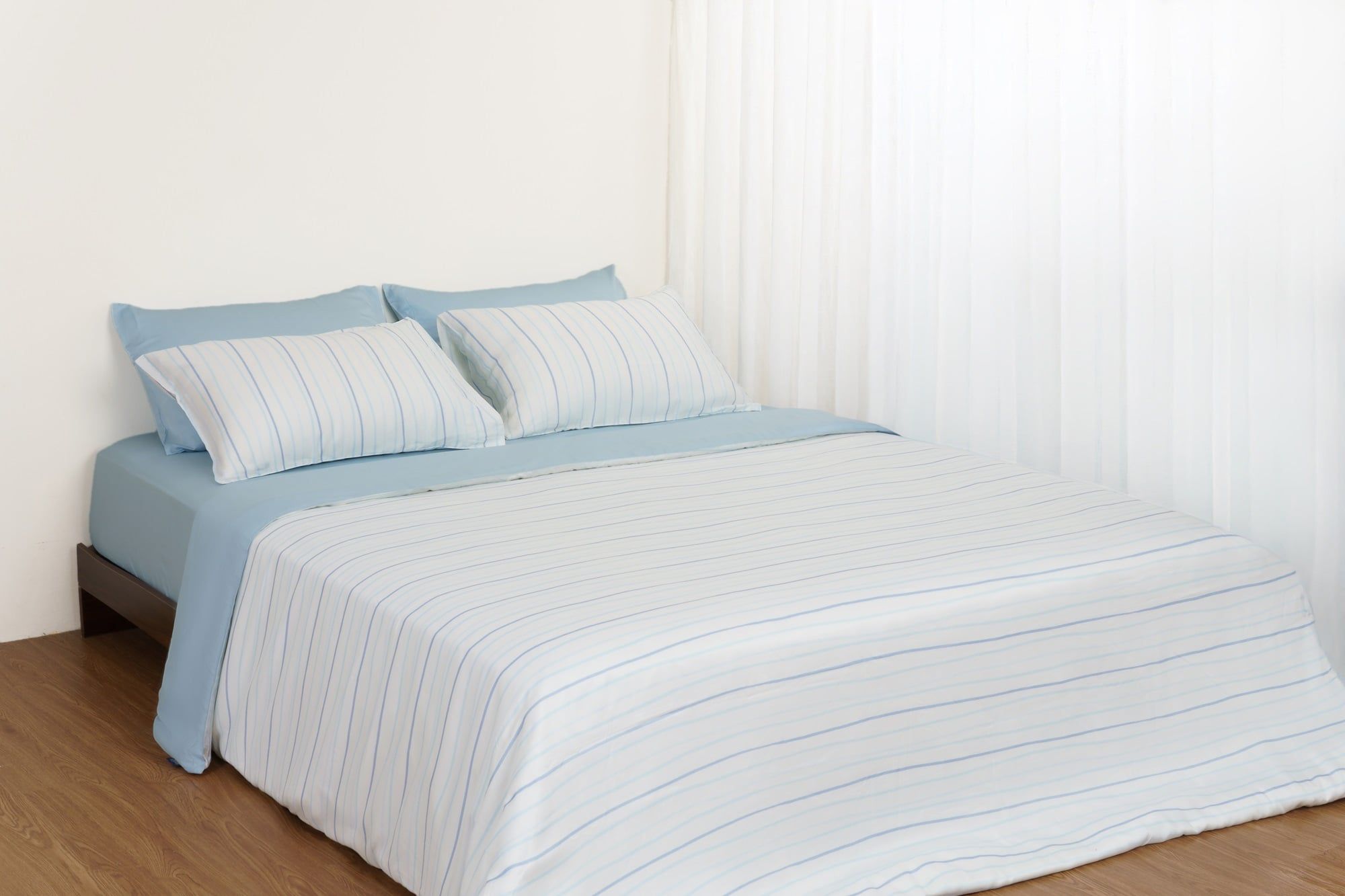  Bộ chăn ga gối Tencel 60s, họa tiết [ Cloud Stripes ] 