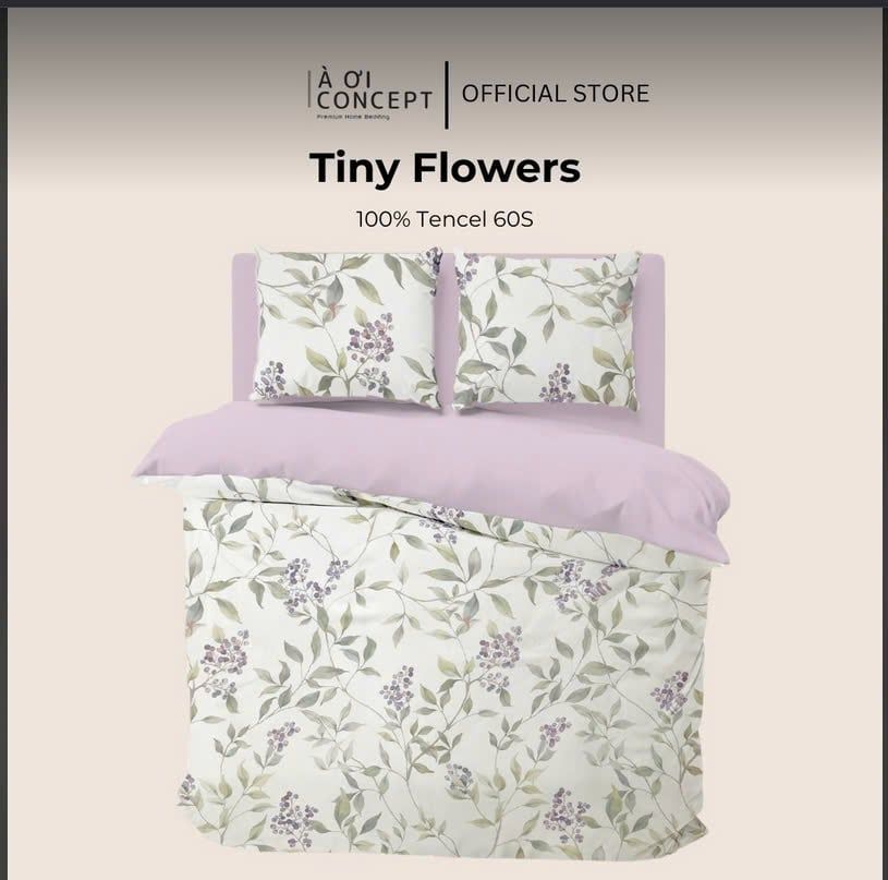 Bộ chăn ga gối Tencel 60s, họa tiết [ Tiny Flowers ] À ƠI CONCEPT
