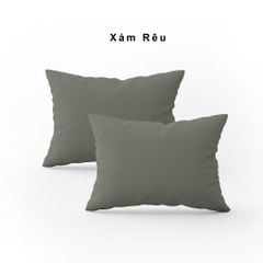 Vỏ gối nằm trơn | Cotton Satin Hàn Quốc | 50cmx70cm | Xám Rêu | Mềm mại | VGCT0015 | À Ơi Concept