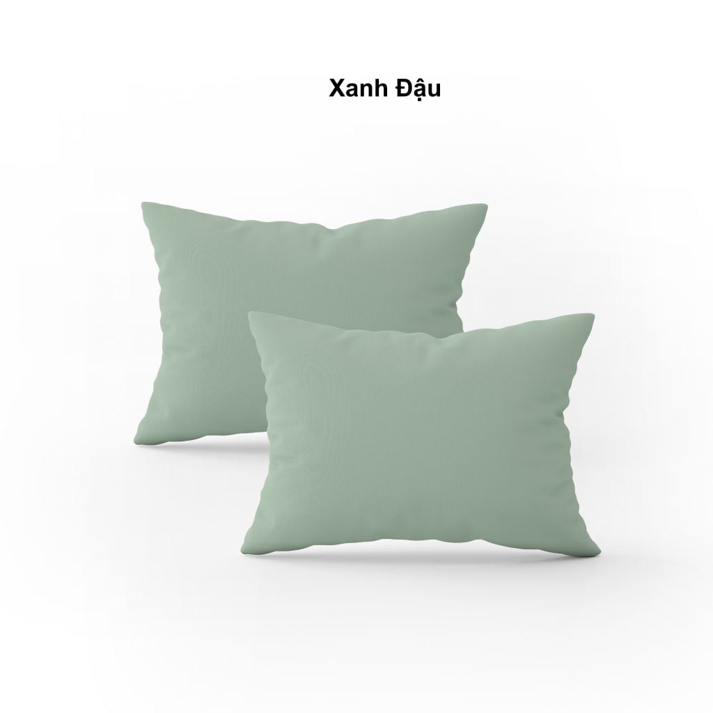 Vỏ gối nằm trơn | Cotton Satin Hàn Quốc | 50cmx70cm | Xanh Đậu | Mềm mại | VGCT0018 | À Ơi Concept