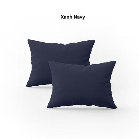  Vỏ gối nằm trơn | Cotton Satin Hàn Quốc | 50cmx70cm | Xanh Navy | Mềm mại | VGCT0021 | À Ơi Concept 