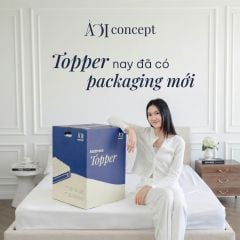 Tấm topper nệm | Gòn Lông Vũ Microfiber | Dày 5 - 10cm | 1m2 - 2m2 | Vỏ cotton | Màu trắng