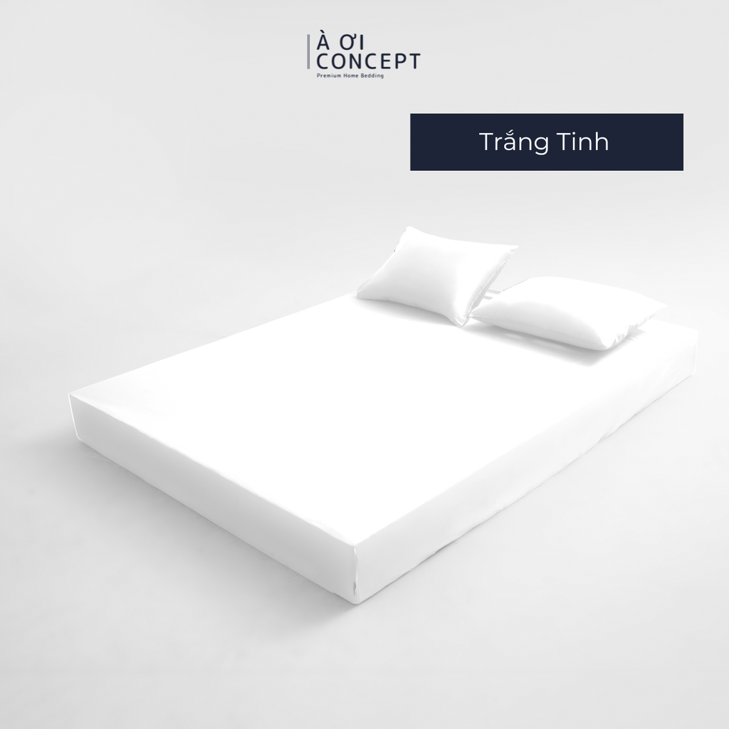Bộ ga giường & 2 vỏ gối Tencel 60s [ Trắng Tinh ] À ƠI CONCEPT