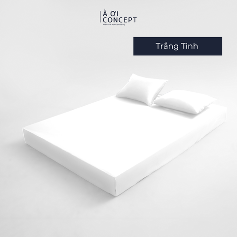  Bộ ga giường & 2 vỏ gối Tencel 60s [ Trắng Tinh ] À ƠI CONCEPT 