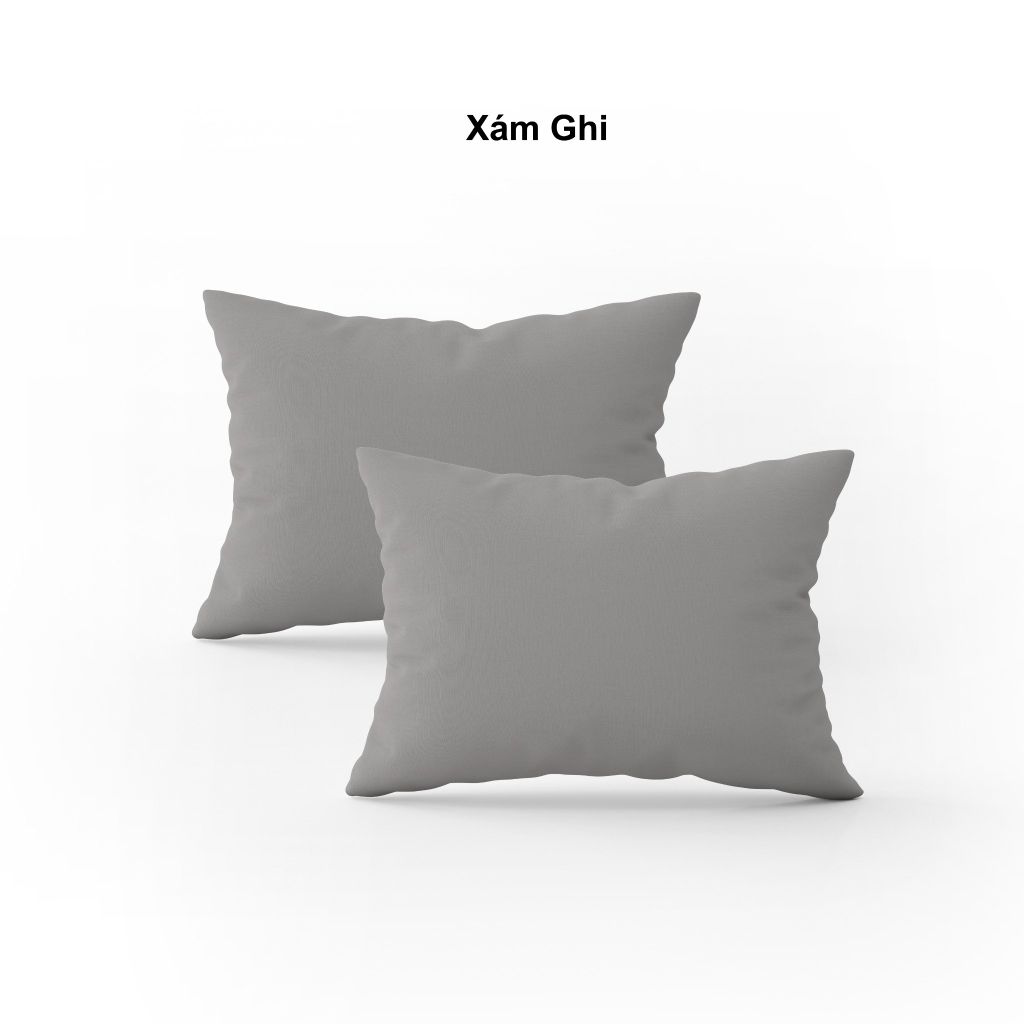Vỏ gối nằm trơn | Cotton Satin Hàn Quốc | 50cmx70cm | Xám Ghi | Mềm mại | VGCT0013 | À Ơi Concept