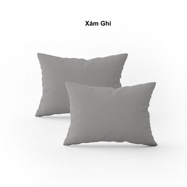  Vỏ gối nằm trơn | Cotton Satin Hàn Quốc | 50cmx70cm | Xám Ghi | Mềm mại | VGCT0013 | À Ơi Concept 