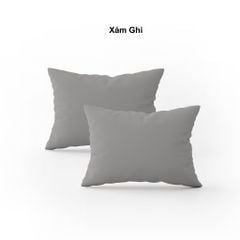  Vỏ gối nằm trơn | Cotton Satin Hàn Quốc | 50cmx70cm | Xám Ghi | Mềm mại | VGCT0013 | À Ơi Concept 
