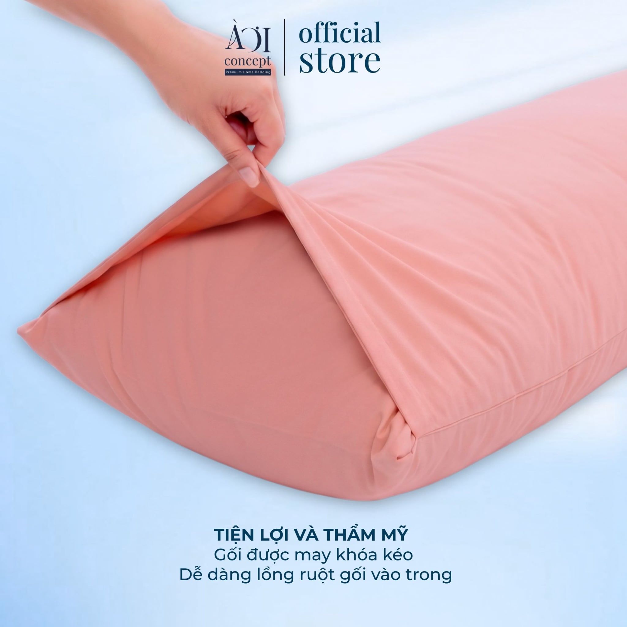  Vỏ Gối Đôi Lạnh Hydro Ice | 40 x 120 | Trơn | Nylon | Bọc Gối Làm Mát Tự Nhiên 
