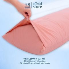 Vỏ Gối Đôi Lạnh Hydro Ice | 40 x 120 | Trơn | Nylon | Bọc Gối Làm Mát Tự Nhiên