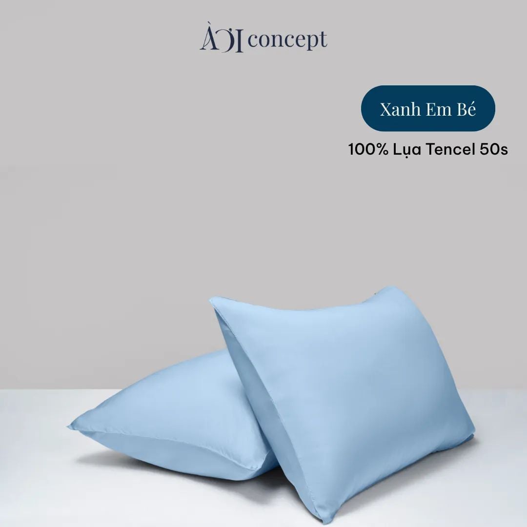  Vỏ Gối Nằm Lụa Tencel 50S Cao Cấp | 50x70 cm | 11 Màu | Mềm Mại, Êm Ái | À Ơi Concept 