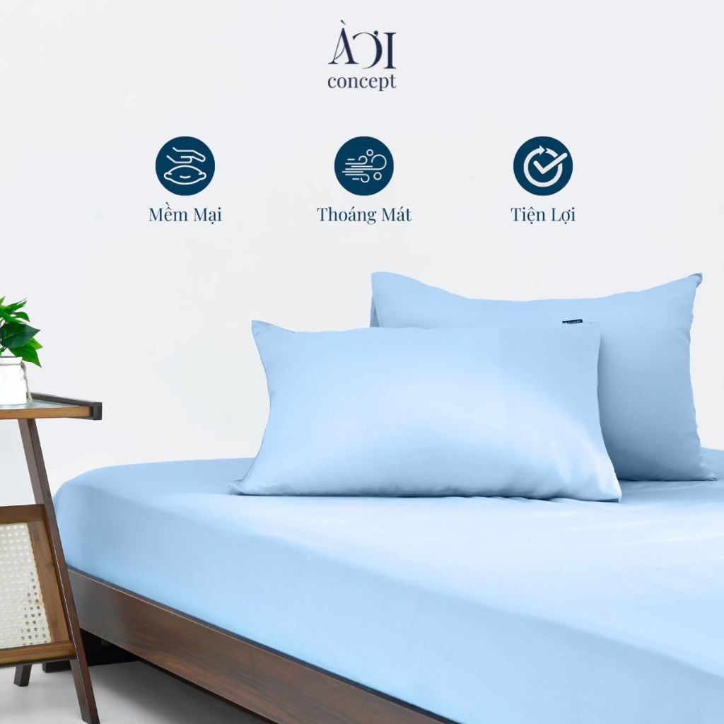  Vỏ Gối Nằm Lụa Tencel 50S Cao Cấp | 50x70 cm | 11 Màu | Mềm Mại, Êm Ái | À Ơi Concept 