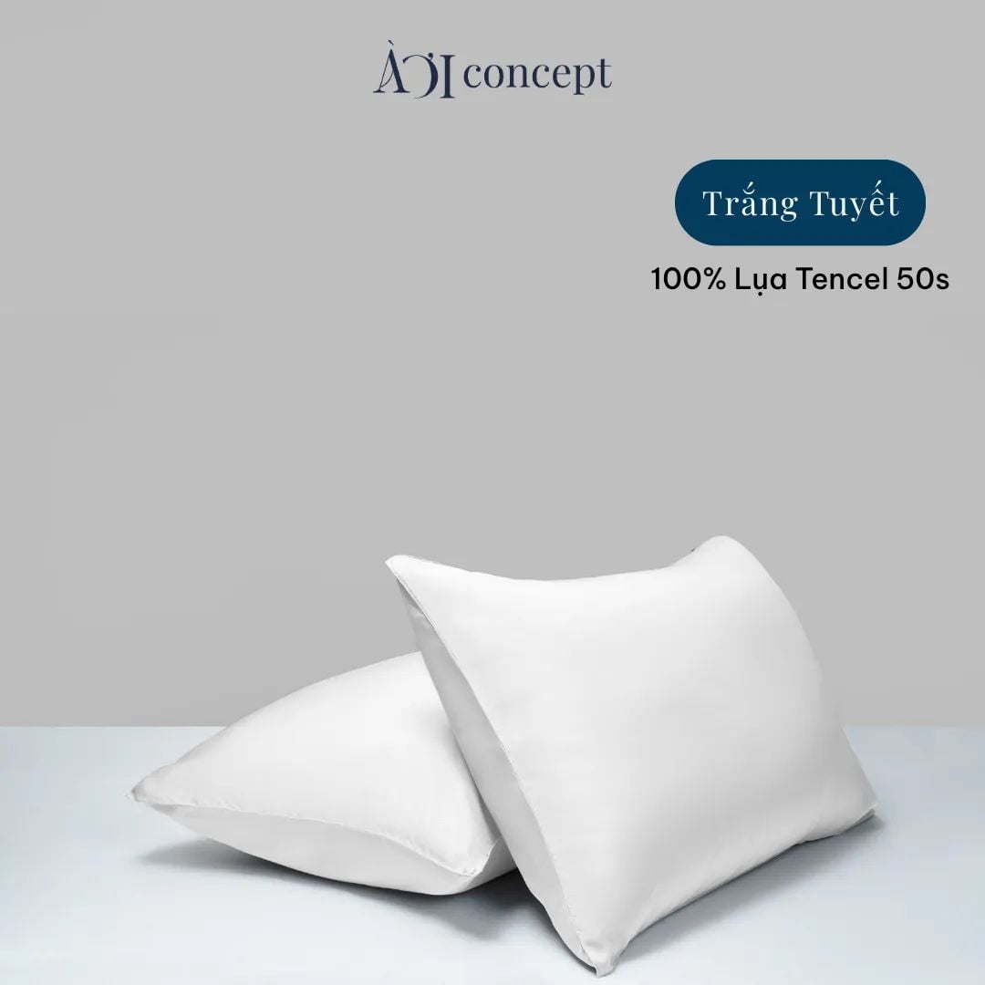  Vỏ Gối Nằm Lụa Tencel 50S Cao Cấp | 50x70 cm | 11 Màu | Mềm Mại, Êm Ái | À Ơi Concept 