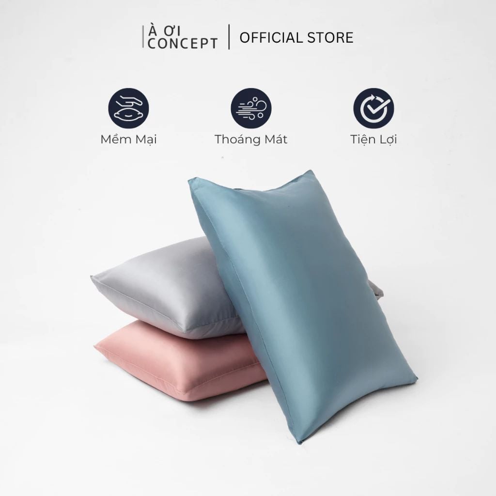 Vỏ Gối Nằm Tencel 60S Cao Cấp | 50cmx70cm, 35cmx50cm | 23 Màu | Mềm Mại, Êm Ái | À Ơi Concept 