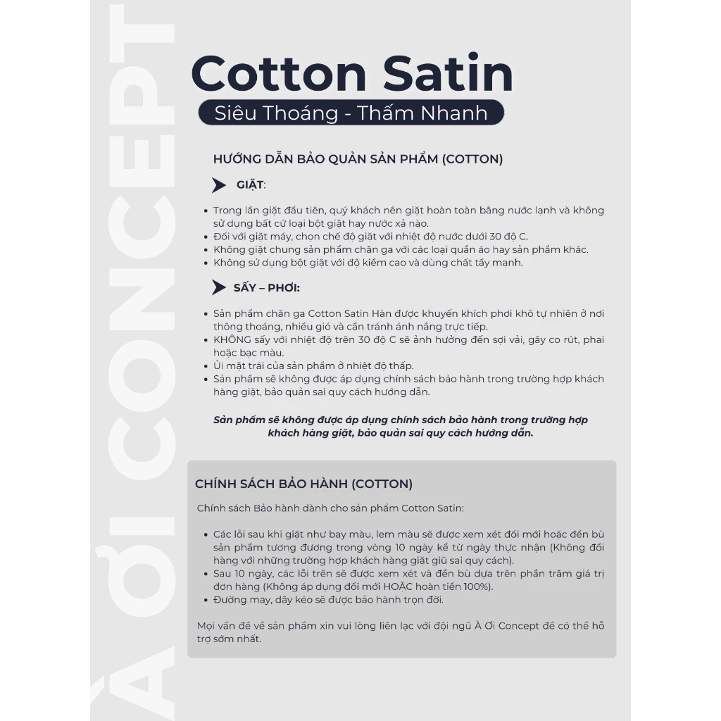 Vỏ gối nằm trơn | Cotton Satin Hàn Quốc | 50cmx70cm | Xám Nhạt | Mềm mại | VGCT0014 | À Ơi Concept