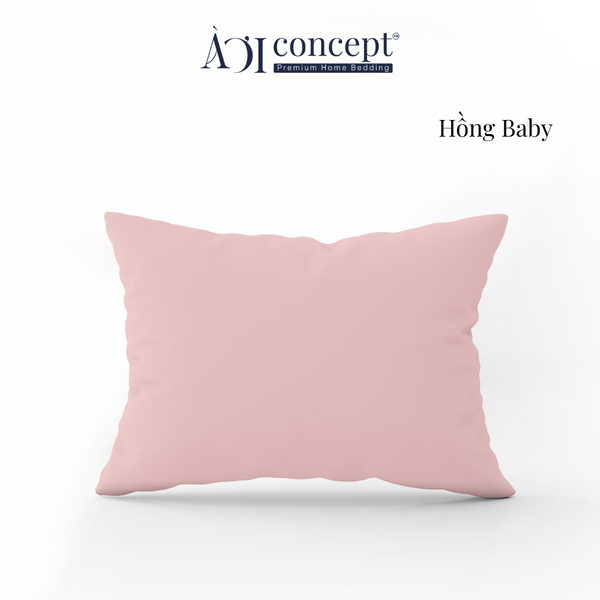 Vỏ gối nằm trơn | Cotton Satin Hàn Quốc | 50cmx70cm | Hồng Baby | Mềm mại | VGCT0004 | À Ơi Concept 