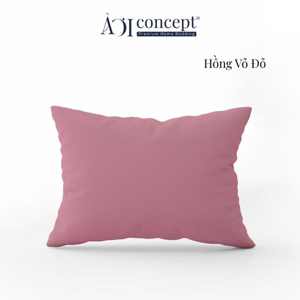  Vỏ gối nằm trơn | Cotton Satin Hàn Quốc | 50cmx70cm | Hồng Vỏ Đỗ | Mềm mại | VGCT0005 | À Ơi Concept 