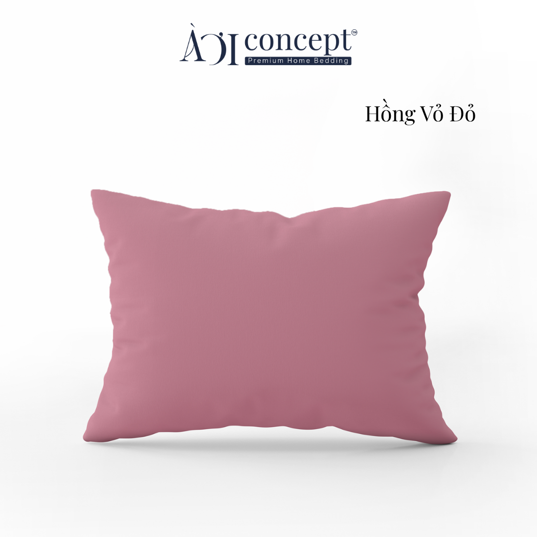  Vỏ gối nằm trơn | Cotton Satin Hàn Quốc | 50cmx70cm | Hồng Vỏ Đỗ | Mềm mại | VGCT0005 | À Ơi Concept 