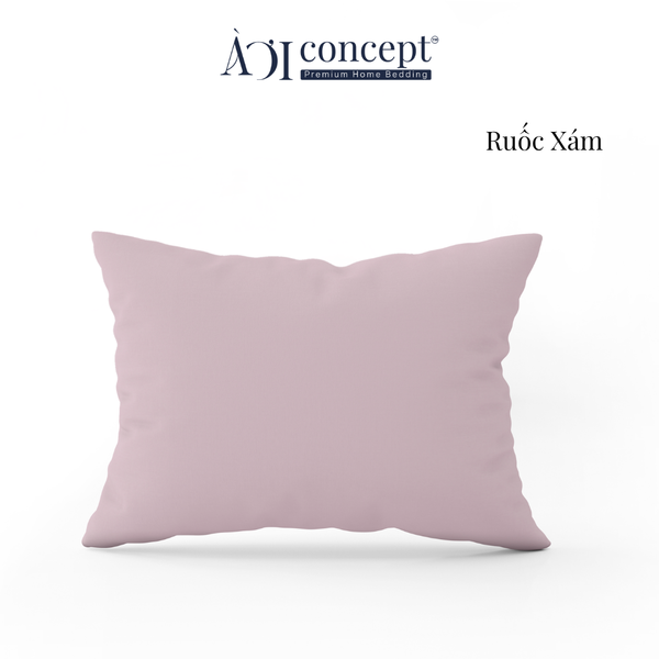  Vỏ gối nằm trơn | Cotton Satin Hàn Quốc | 50cmx70cm | Ruốc Xám | Mềm mại | VGCT0009 | À Ơi Concept 