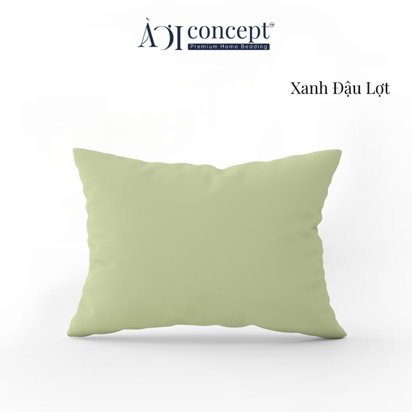  Vỏ gối nằm trơn | Cotton Satin Hàn Quốc | 50cmx70cm | Xanh Đậu Lợt | Mềm mại | VGCT0017 | À Ơi Concept 