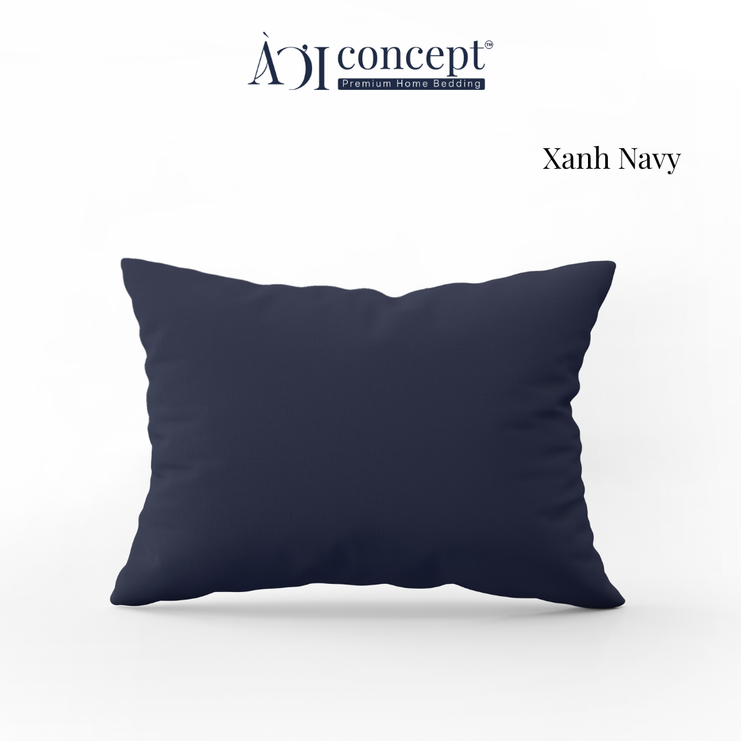  Vỏ gối nằm trơn | Cotton Satin Hàn Quốc | 50cmx70cm | Xanh Harbour | Mềm mại | VGCT0019 | À Ơi Concept 