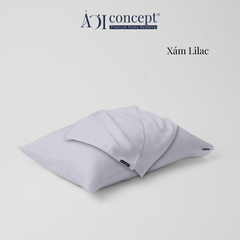  Vỏ gối nằm trơn | Lụa Tencel | 50cmx70cm, 35cmx50cm | Túi lồng ruột | Xám Lilac | Mềm mại | VGTC00063 | À Ơi Concept 