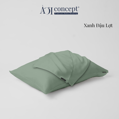  Vỏ gối nằm trơn | Lụa Tencel | 50cmx70cm, 35cmx50cm | Túi lồng ruột | Xanh Đậu Lợt | Mềm mại | VGTC00072 | À Ơi Concept 