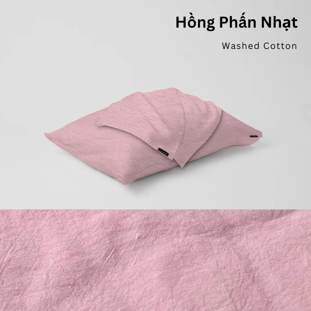  Vỏ Gối Nằm Washed Cotton Cao Cấp | 50x70 cm | 21 Màu | Mềm Mại, Êm Ái | À Ơi Concept 