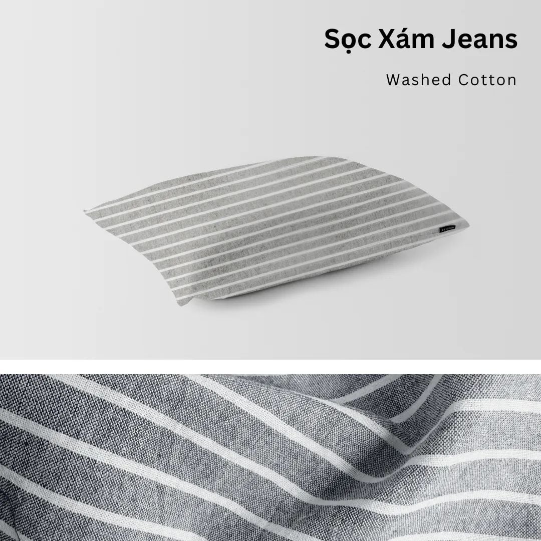  Vỏ Gối Nằm Washed Cotton Cao Cấp | 50x70 cm | 21 Màu | Mềm Mại, Êm Ái | À Ơi Concept 