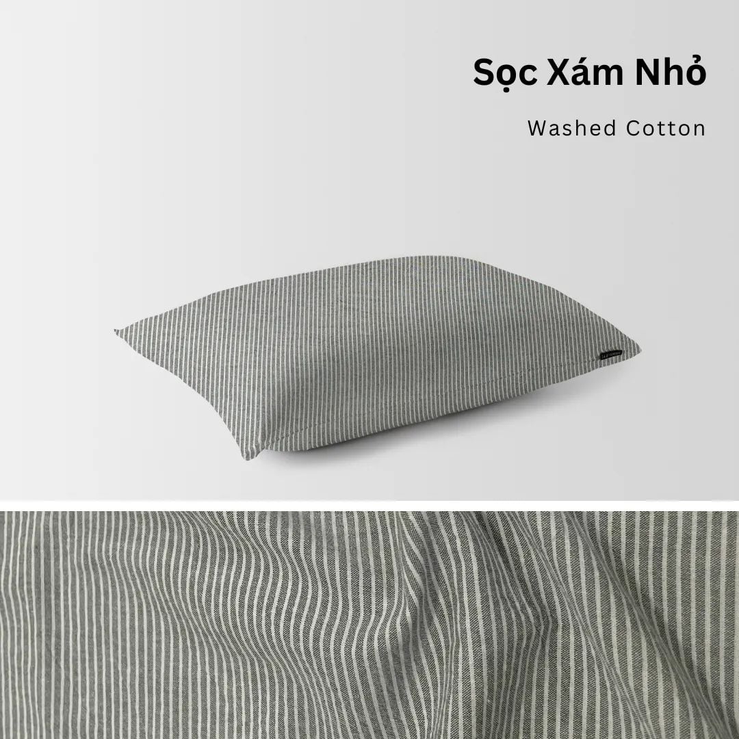  Vỏ Gối Nằm Washed Cotton Cao Cấp | 50x70 cm | 21 Màu | Mềm Mại, Êm Ái | À Ơi Concept 