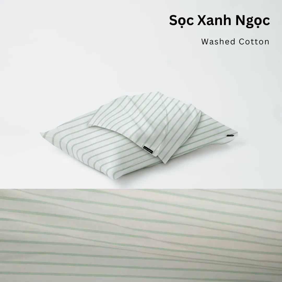  Vỏ Gối Nằm Washed Cotton Cao Cấp | 50x70 cm | 21 Màu | Mềm Mại, Êm Ái | À Ơi Concept 