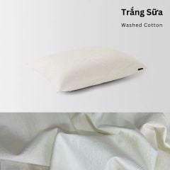  Vỏ Gối Nằm Washed Cotton Cao Cấp | 50x70 cm | 21 Màu | Mềm Mại, Êm Ái | À Ơi Concept 
