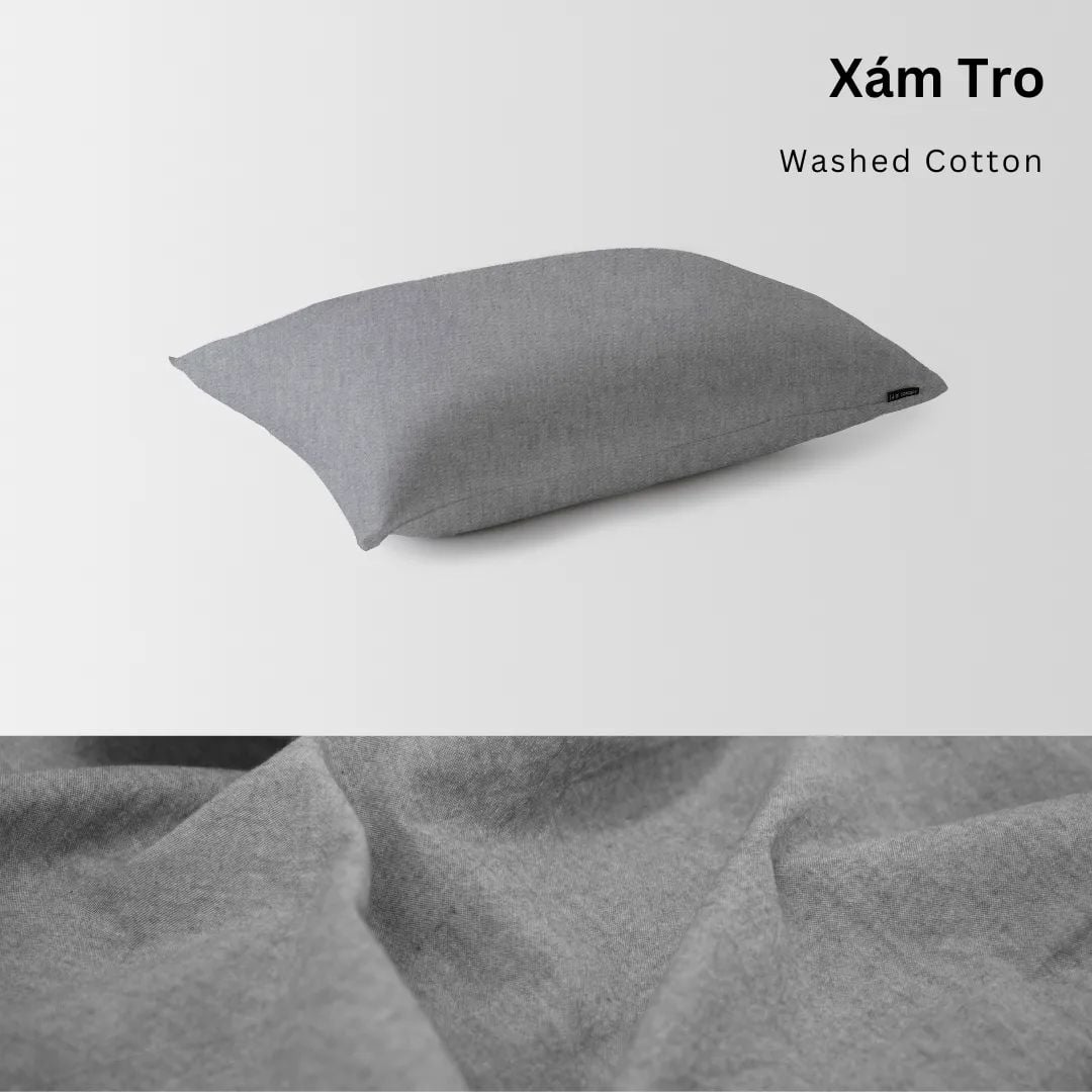  Vỏ Gối Nằm Washed Cotton Cao Cấp | 50x70 cm | 21 Màu | Mềm Mại, Êm Ái | À Ơi Concept 