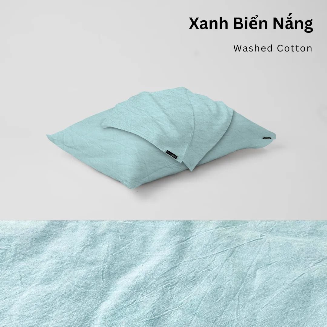  Vỏ Gối Nằm Washed Cotton Cao Cấp | 50x70 cm | 21 Màu | Mềm Mại, Êm Ái | À Ơi Concept 