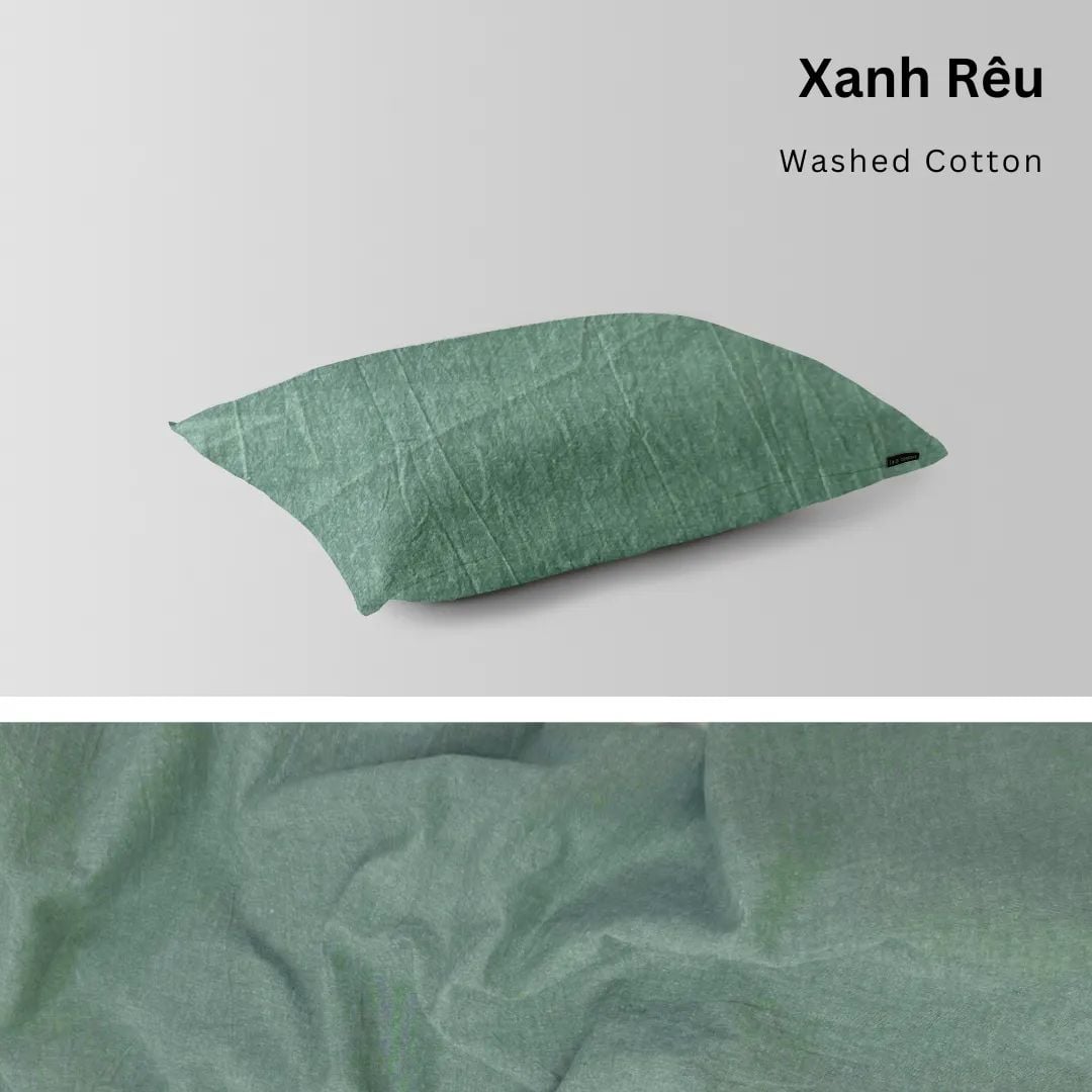  Vỏ Gối Nằm Washed Cotton Cao Cấp | 50x70 cm | 21 Màu | Mềm Mại, Êm Ái | À Ơi Concept 