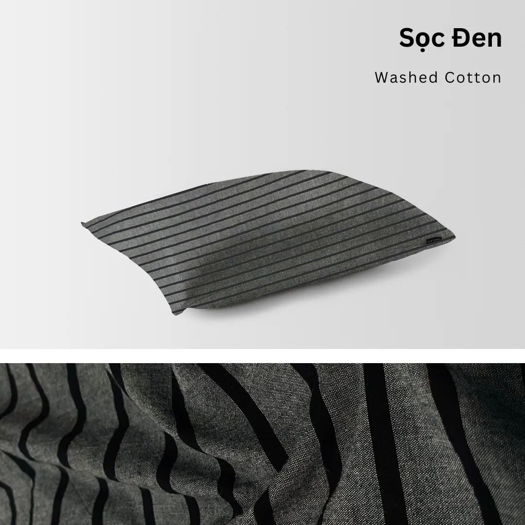  Vỏ Gối Nằm Washed Cotton Cao Cấp | 50x70 cm | 21 Màu | Mềm Mại, Êm Ái | À Ơi Concept 