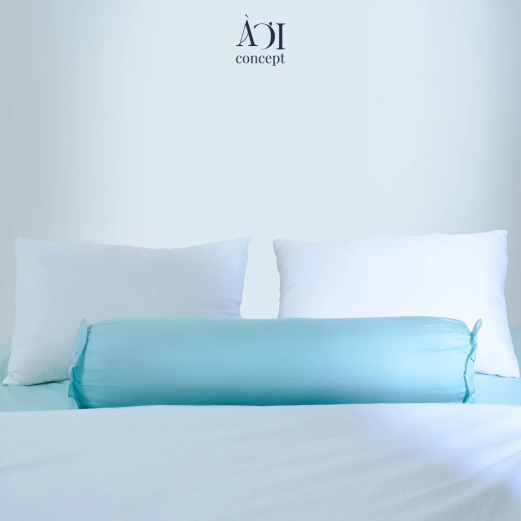 Vỏ gối ôm | Lụa Tencel 50s | 37 x 100 cm | Mềm mại, Thoáng khí | Xanh Lam | VGTC000029 | À Ơi Concept