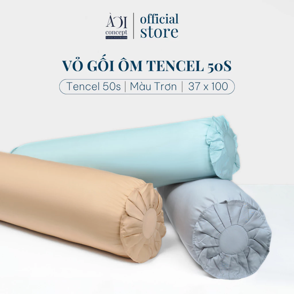 Vỏ gối ôm | Lụa Tencel 50s | 37 x 100 cm | Mềm mại, Thoáng khí | Nâu Bạc Sĩu | VGTC000025 | À Ơi Concept