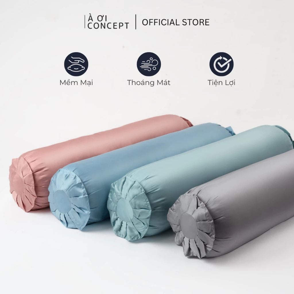  Vỏ Gối Ôm Lụa Tencel 60S | 37 x 100cm | Trơn | Nhiều Màu | Dây Khóa Kéo, Không Xù Lông 