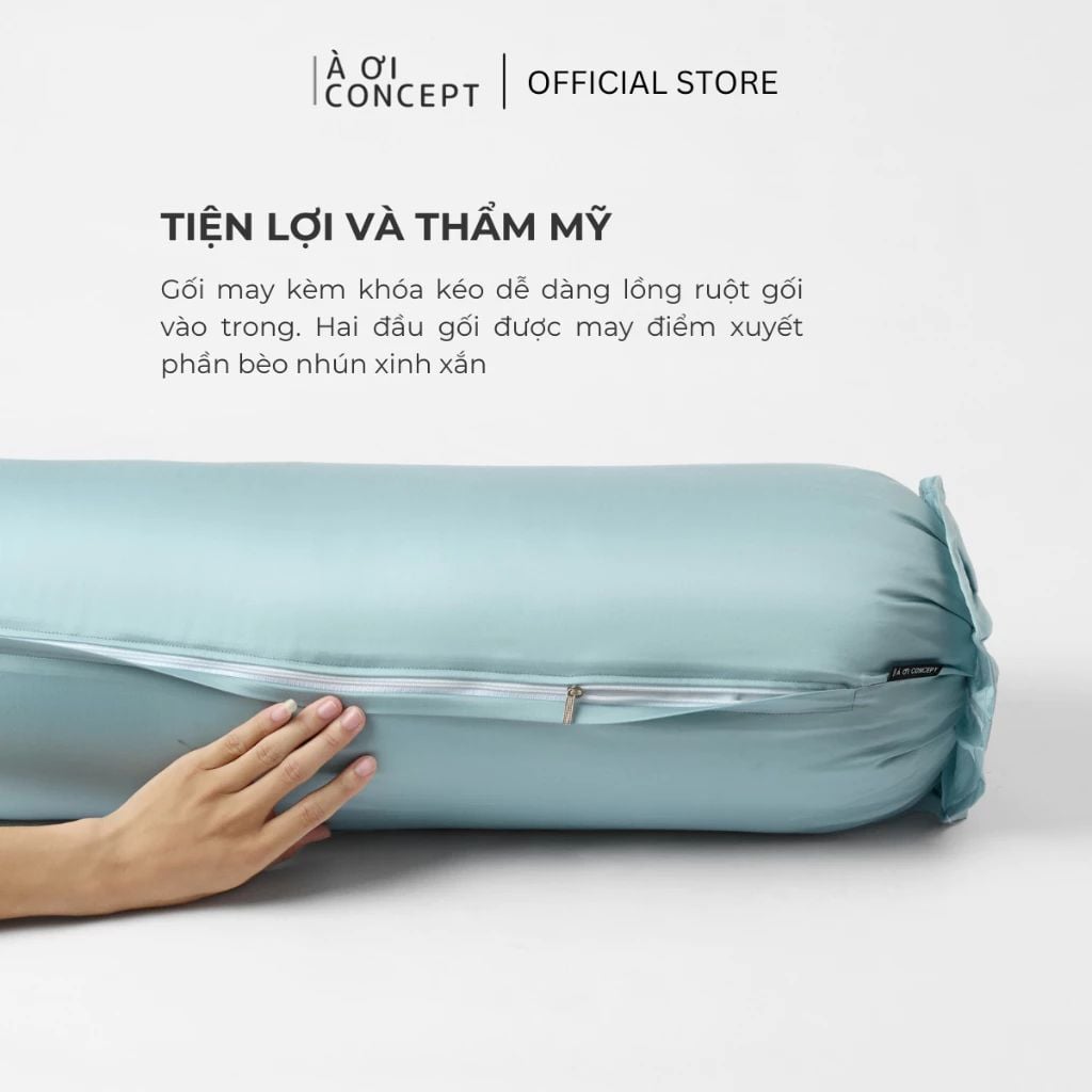  Vỏ Gối Ôm Lụa Tencel 60S | 37 x 100cm | Trơn | Nhiều Màu | Dây Khóa Kéo, Không Xù Lông 