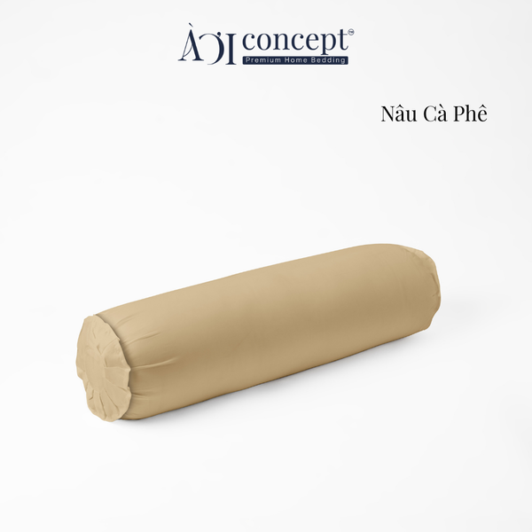  Vỏ gối ôm | Lụa Tencel | 37 x 100 cm | Mềm mại, Thoáng khí | Nâu Cà Phê | VGTC00088 | À Ơi Concept 