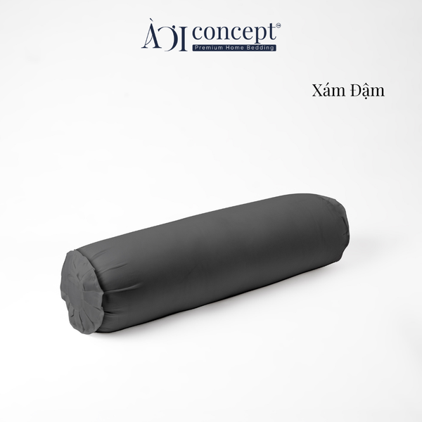  Vỏ gối ôm | Lụa Tencel | 37 x 100 cm | Mềm mại, Thoáng khí | Xám Đậm | VGTC00098 | À Ơi Concept 