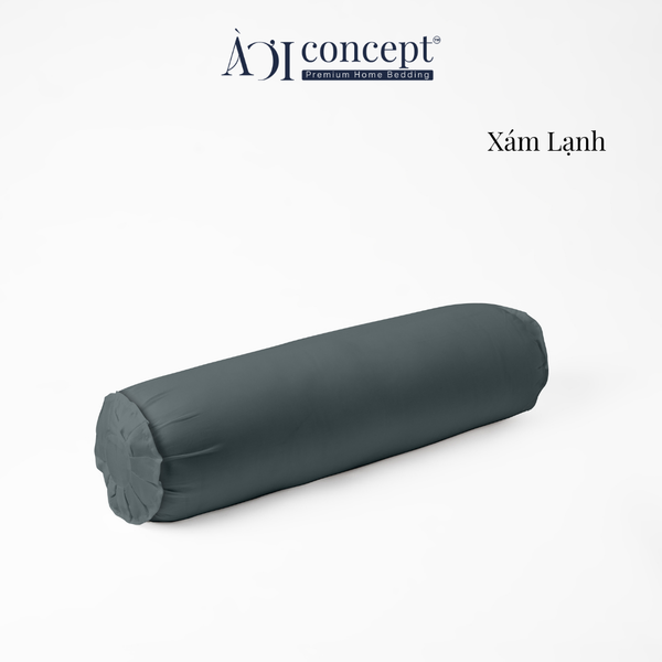  Vỏ gối ôm | Lụa Tencel | 37 x 100 cm | Mềm mại, Thoáng khí | Xám Lạnh | VGTC00100 | À Ơi Concept 
