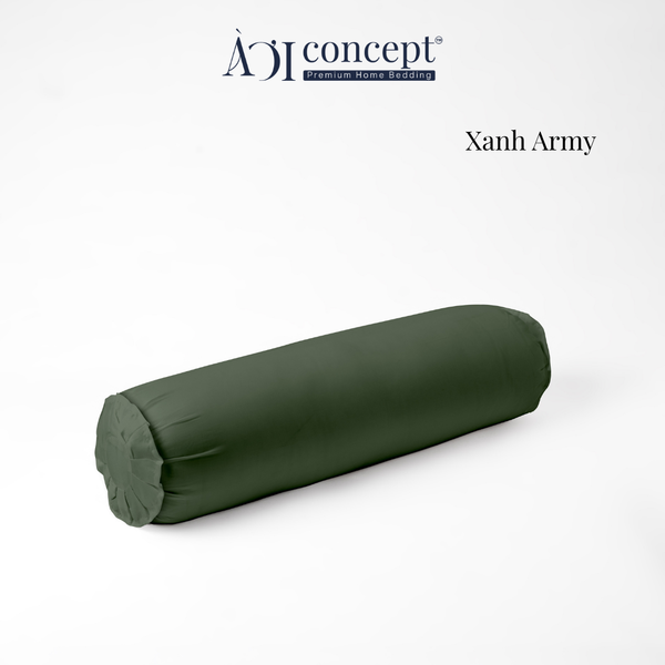  Vỏ gối ôm | Lụa Tencel | 37 x 100 cm | Mềm mại, Thoáng khí | Xanh Army | VGTC00106 | À Ơi Concept 